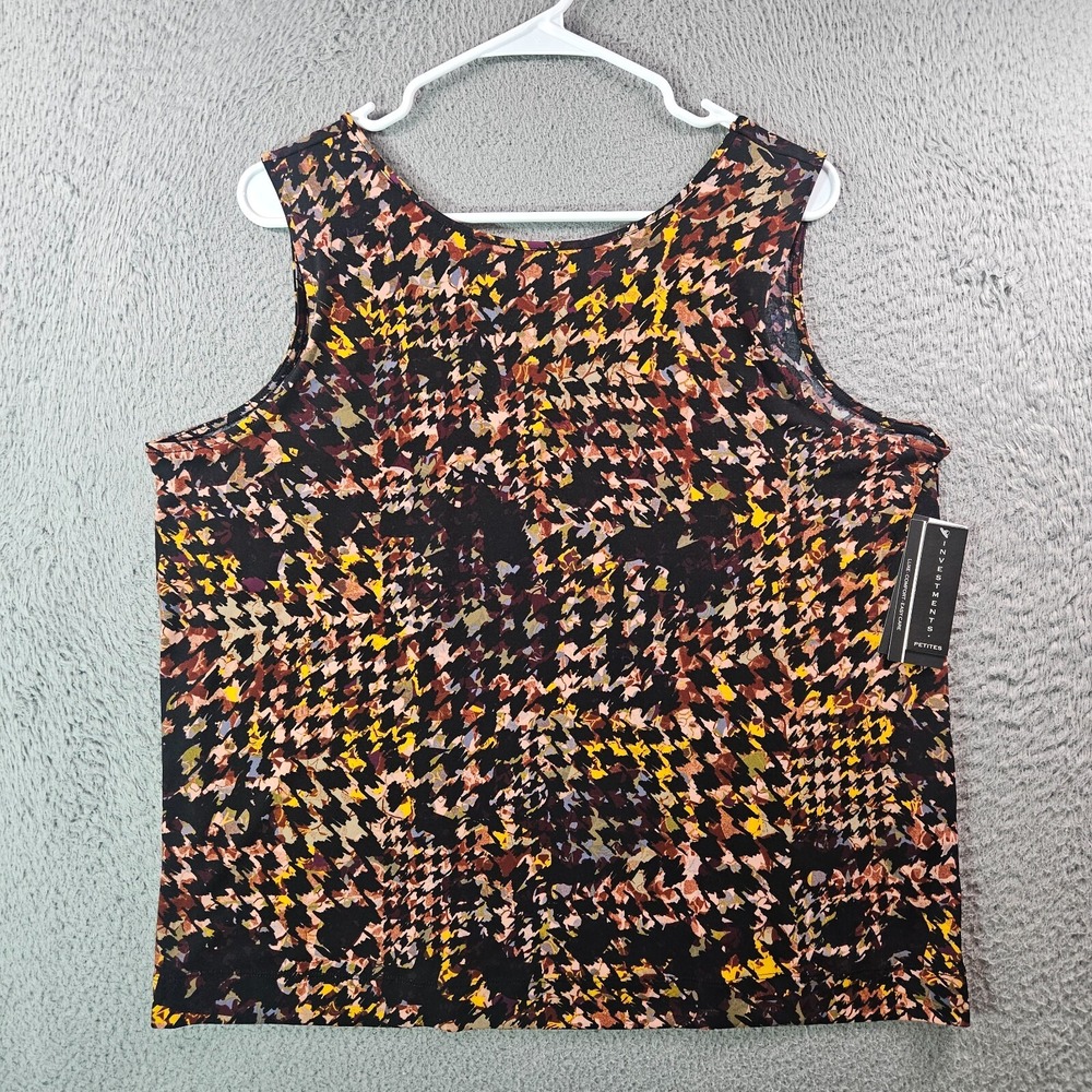 NWT Investments Sleeveless Tank Top Women XL Petite‎ Stretch Geometric Abstract